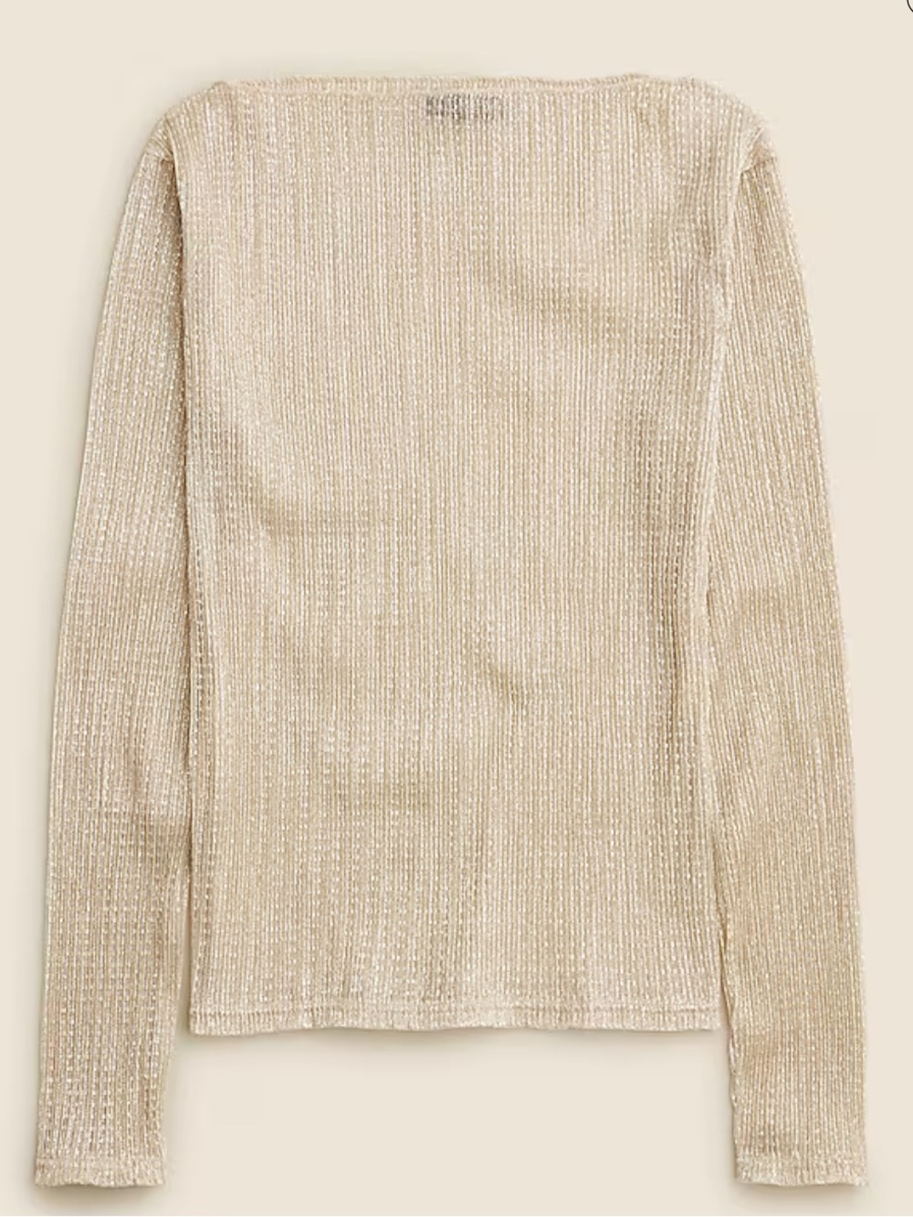 J. Crew Metallic Boatneck Top